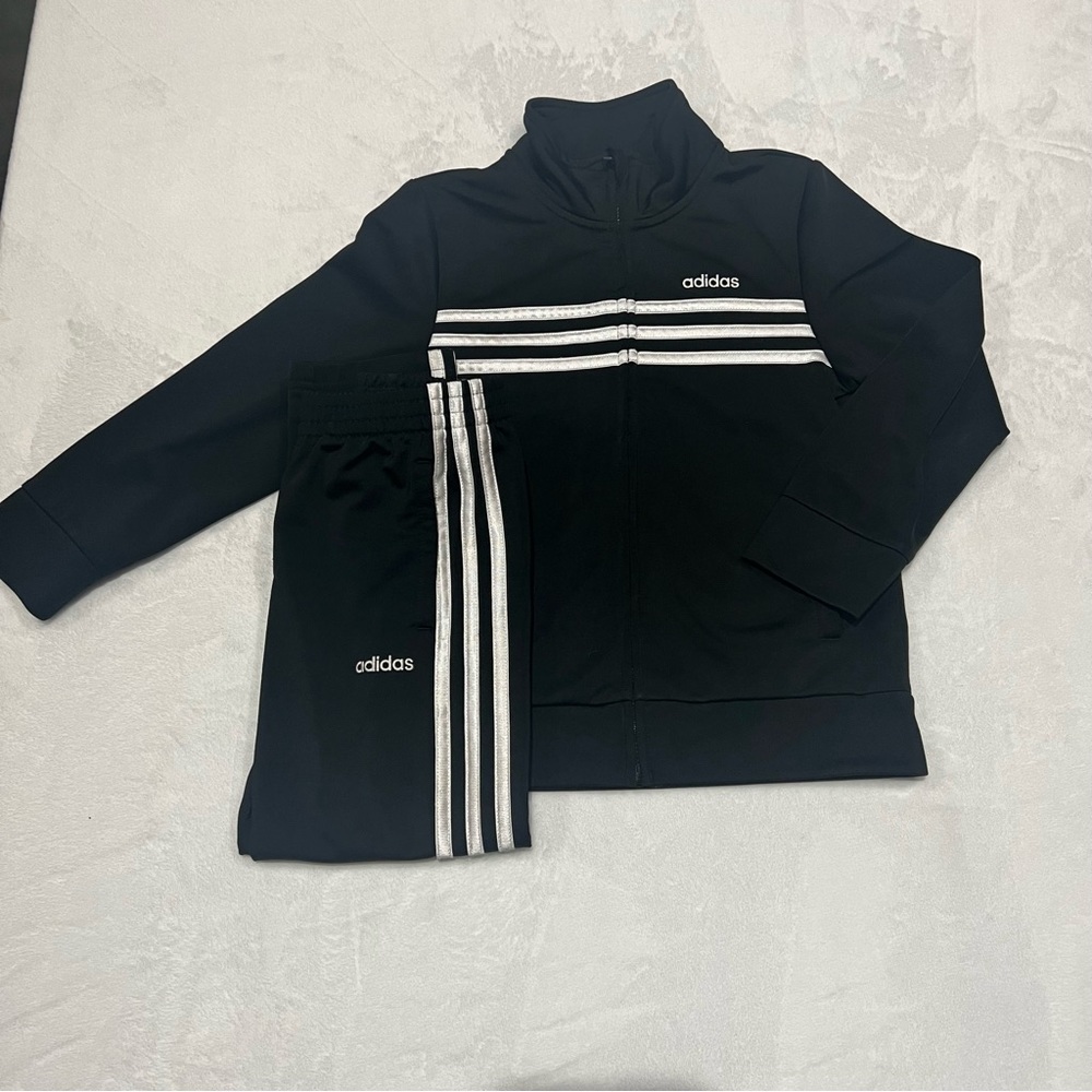 Adidas Children’s 2 Piece Set Classic Track Suit Black Size Boys 5